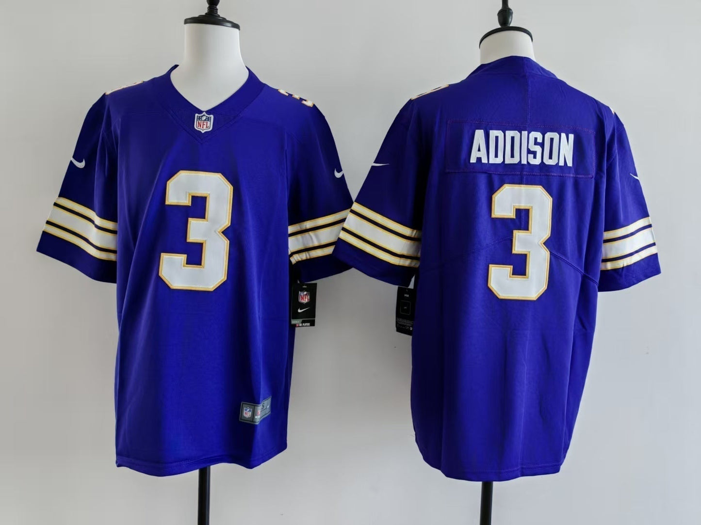 Men's Minnesota Vikings Jordan Addison Jersey - Retro Purple football jersey product view 1