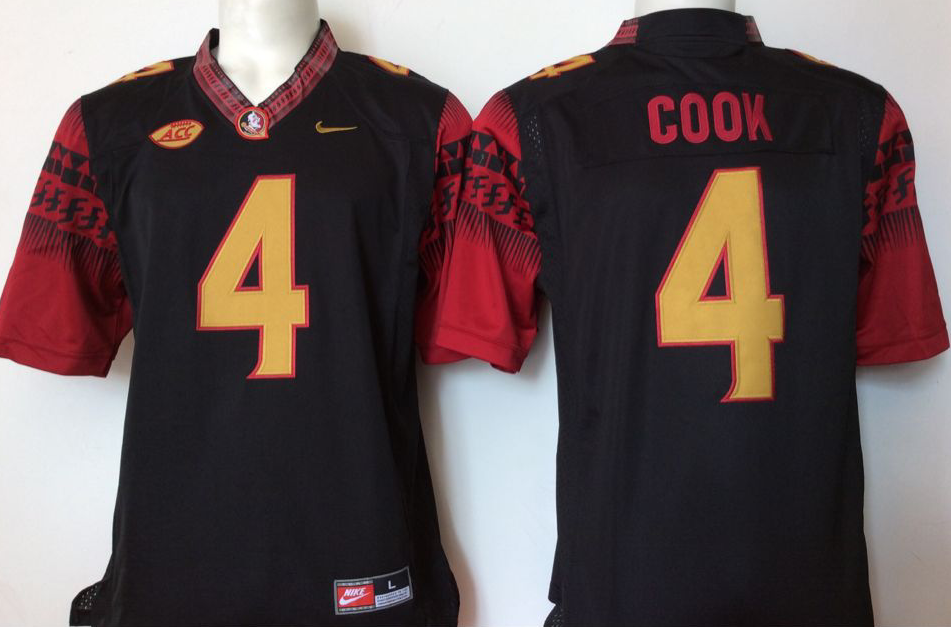 Men's Florida State Seminoles Dalvin Cook #4 Black Player Game Jersey sports jersey product view 1
