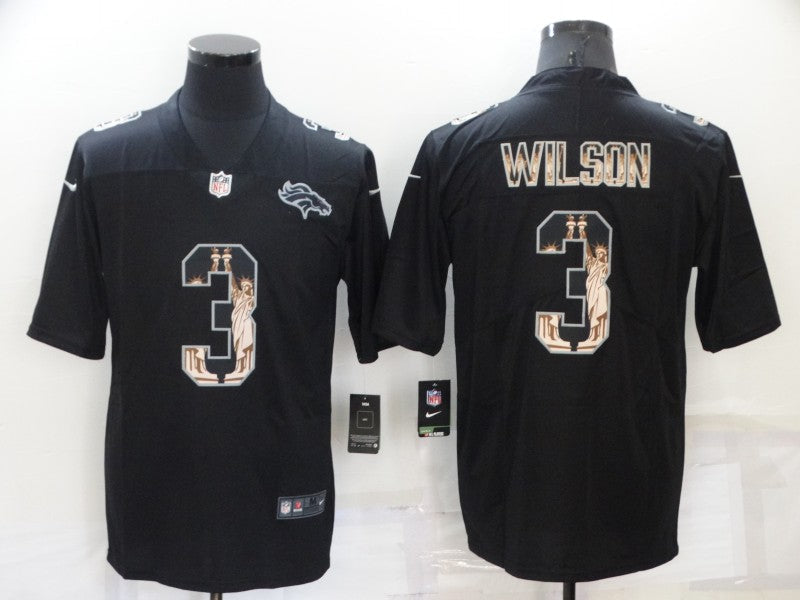 Men's Denver Broncos Russell Wilson #3 Black Player Jersey1 football jersey product view 1