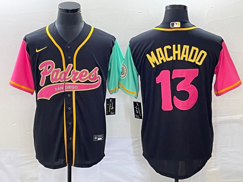 Men's San Diego Padres Manny Machado #13 Black City Connect Replica Player Jersey1 Joint Edition baseball jersey product view 1