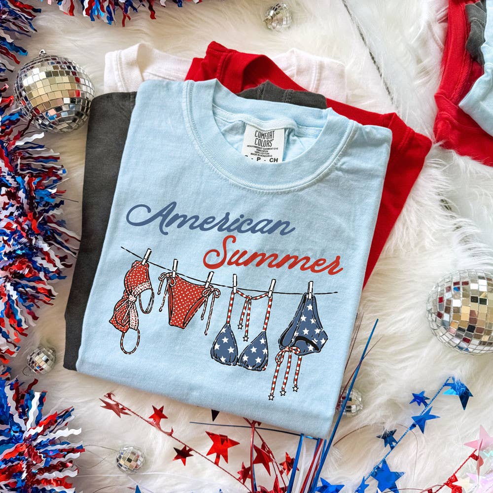 American Summer Patriotic Bikini Tee Unisex T-shirt, Sweatshirt, Hoodie, Long Sleeve Tee - T-Shirt, Sweatshirt, Hoodie