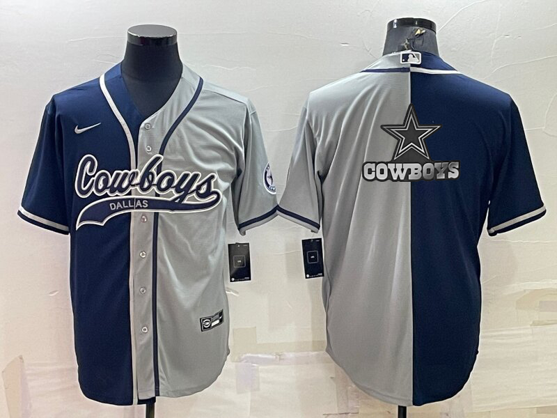 Men's Dallas Cowboys Navy/Gray Game Jersey1 football jersey product view 1