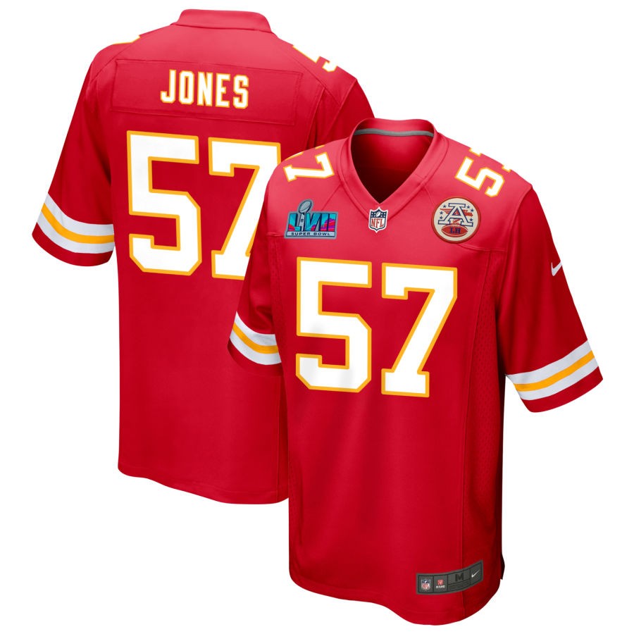 Truman Jones Kansas City Chiefs Super Bowl LVII Game Jersey - Red football jersey product view 1