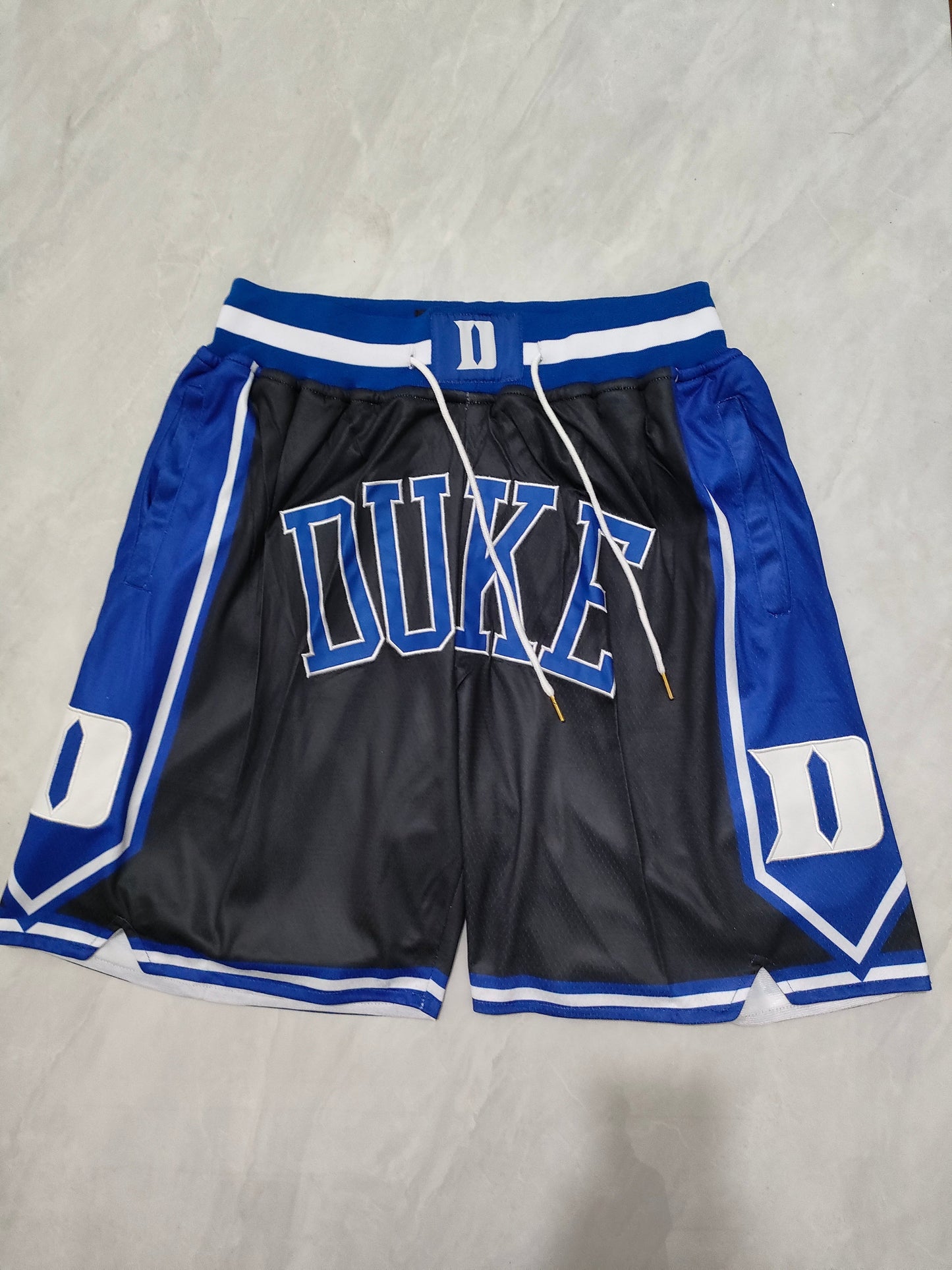 JUST DON Duke University Black Pocket Shorts sports jersey product view 1