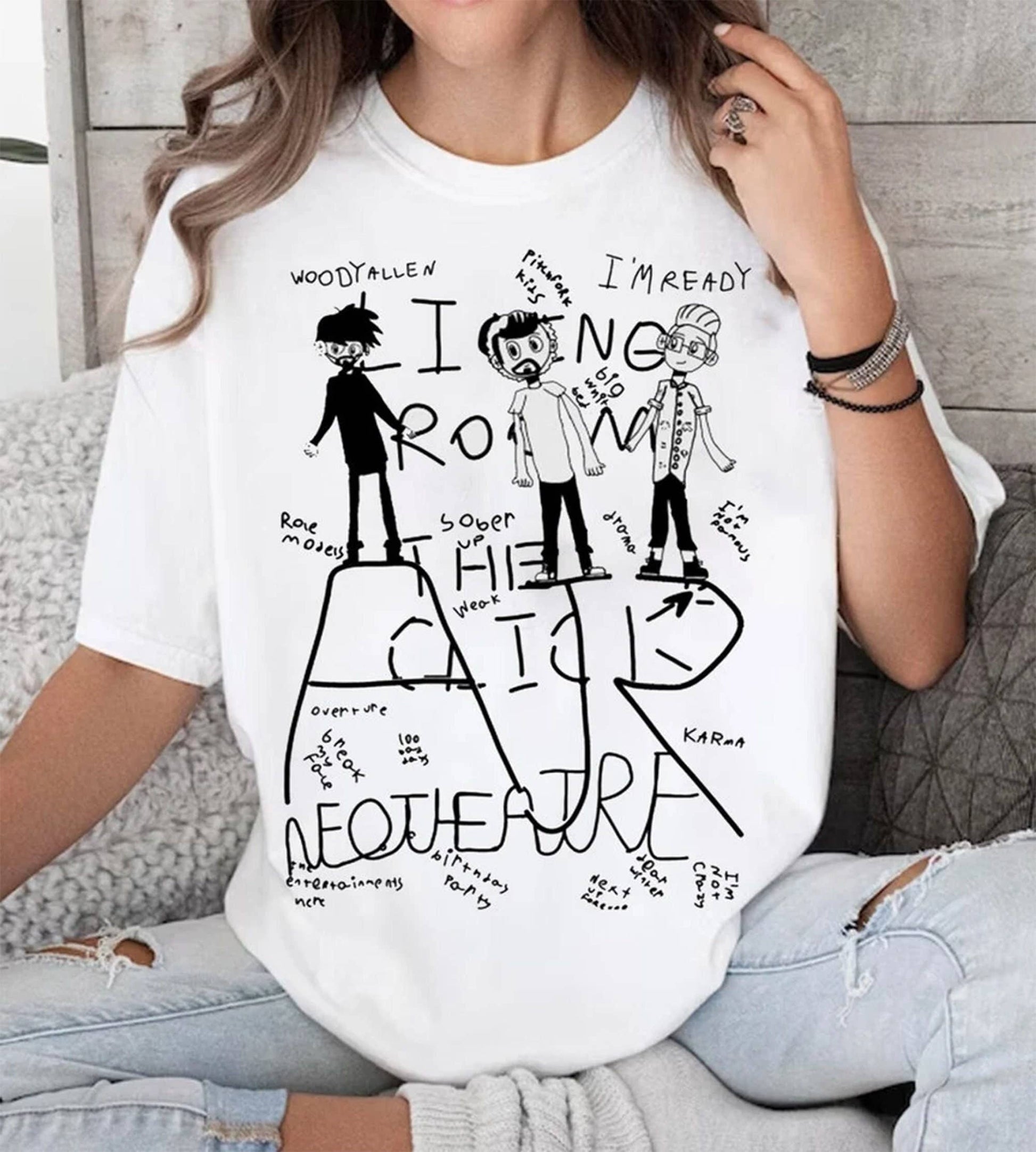 Doodle Art Band Members Graphic Tee Unisex T-shirt, Sweatshirt, Hoodie, Long Sleeve Tee - T-Shirt, Sweatshirt, Hoodie