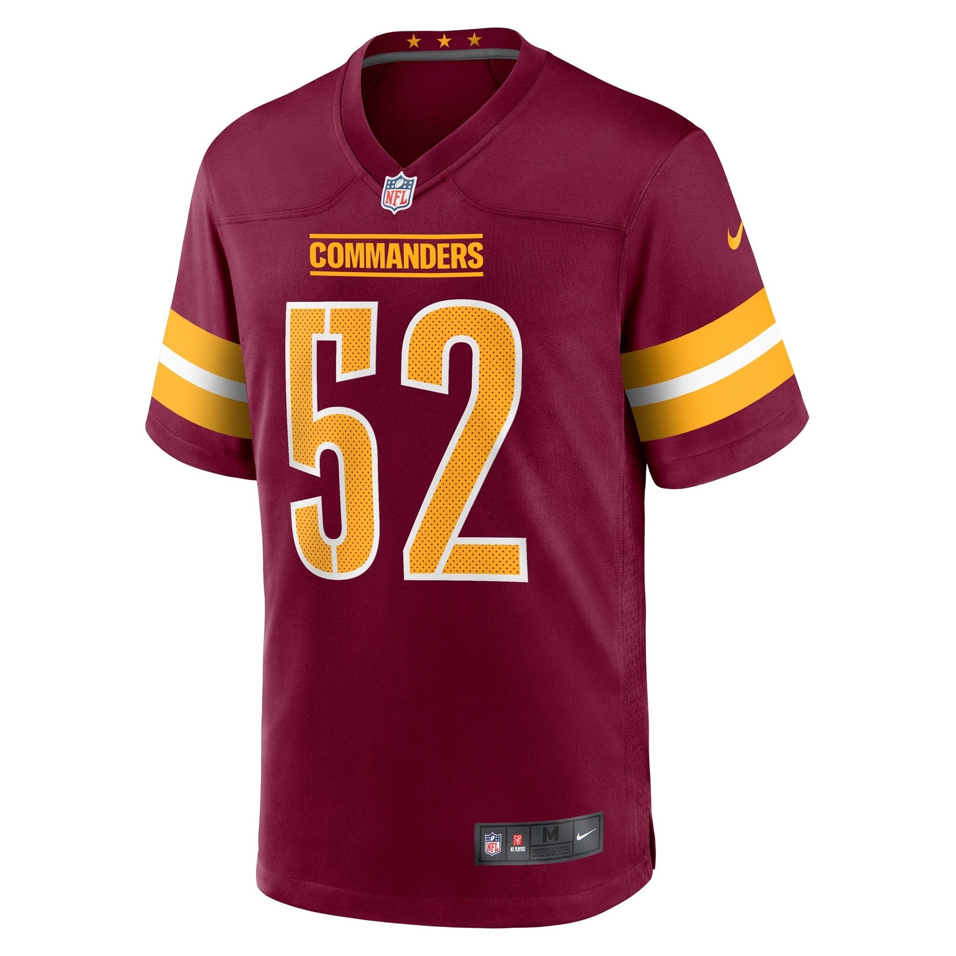 Jamin Davis Washington Commanders Game Jersey - Burgundy football jersey product view 2