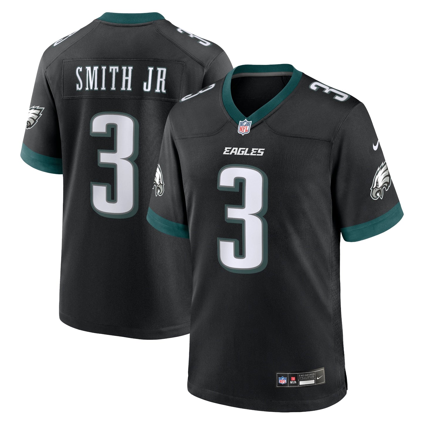 Nolan Smith Philadelphia Eagles Alternate Game Jersey - Black football jersey product view 1