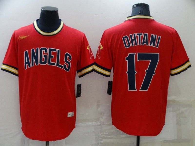 Men's Los Angeles Angels Shohei Ohtani #17 Red Replica Player Jersey1 baseball jersey product view 1