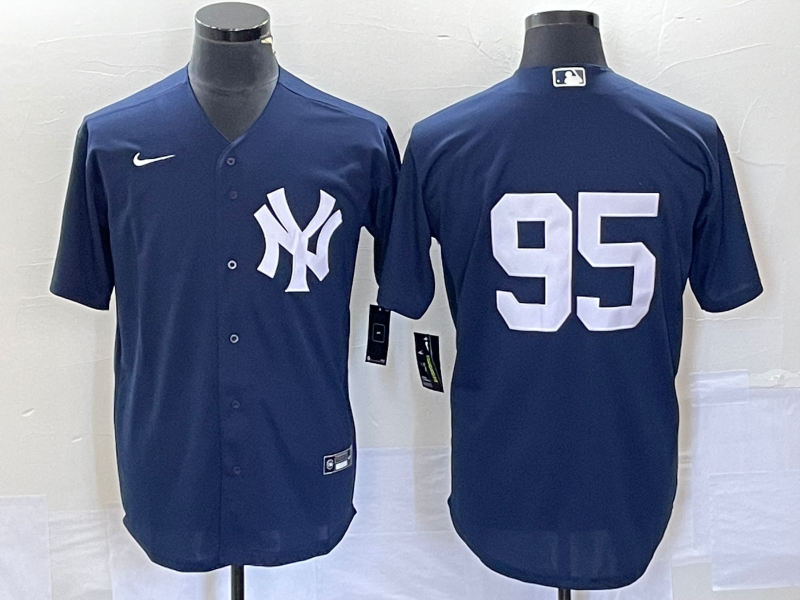 Men's New York Yankees Oswaldo Cabrera Navy Replica Player Name Jersey baseball jersey product view 1