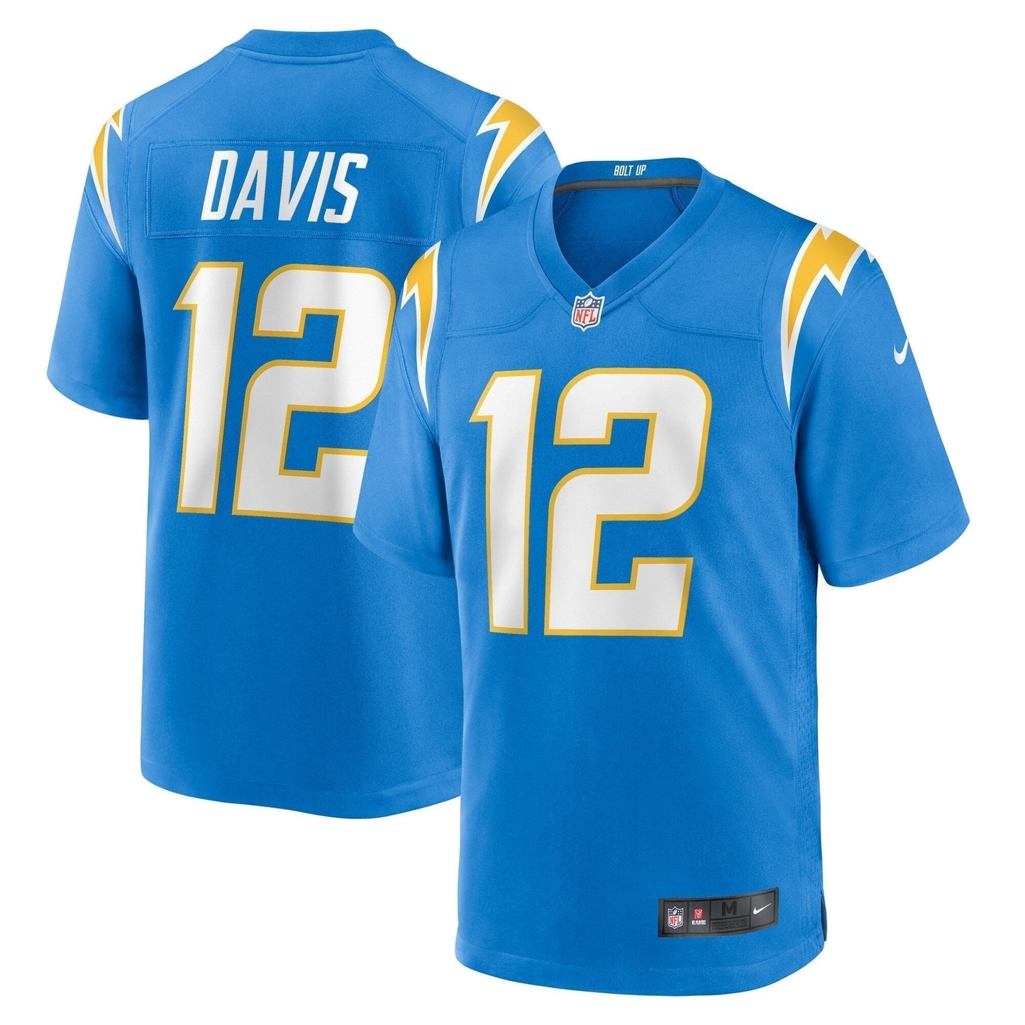 Derius Davis Los Angeles Chargers Team Game Jersey - Powder Blue football jersey product view 1