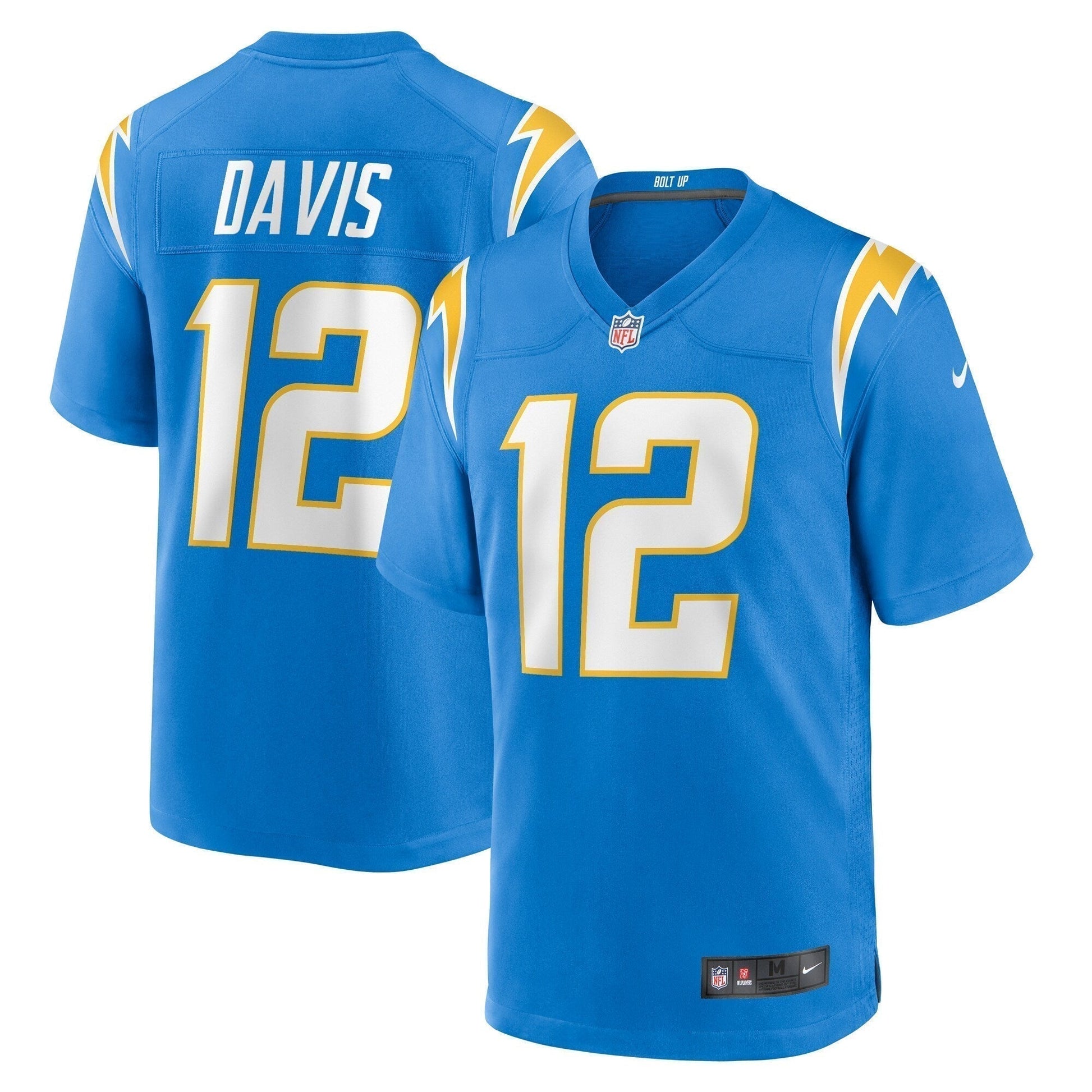 Derius Davis Los Angeles Chargers Team Game Jersey - Powder Blue football jersey product view 1