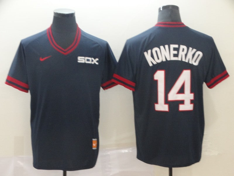 Men's Chicago White Sox Paul Konerko Navy Replica Baseball Jersey baseball jersey product view 1