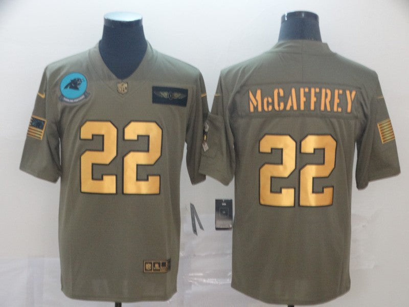 Men's Carolina Panthers Christian McCaffrey #22 Brown Alternate Game Jersey1 football jersey product view 1