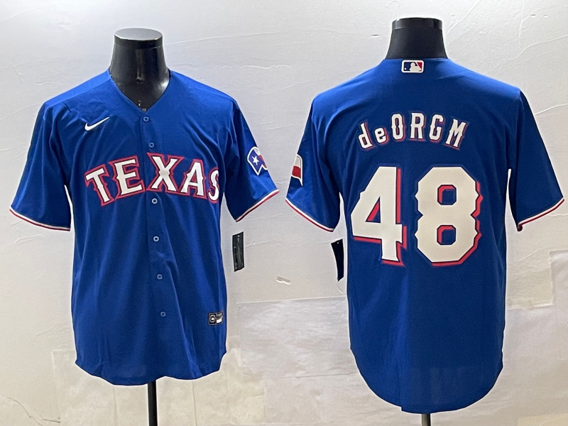 Men's Texas Rangers Jacob deGrom #48 Royal Limited Player Jersey1 baseball jersey product view 1