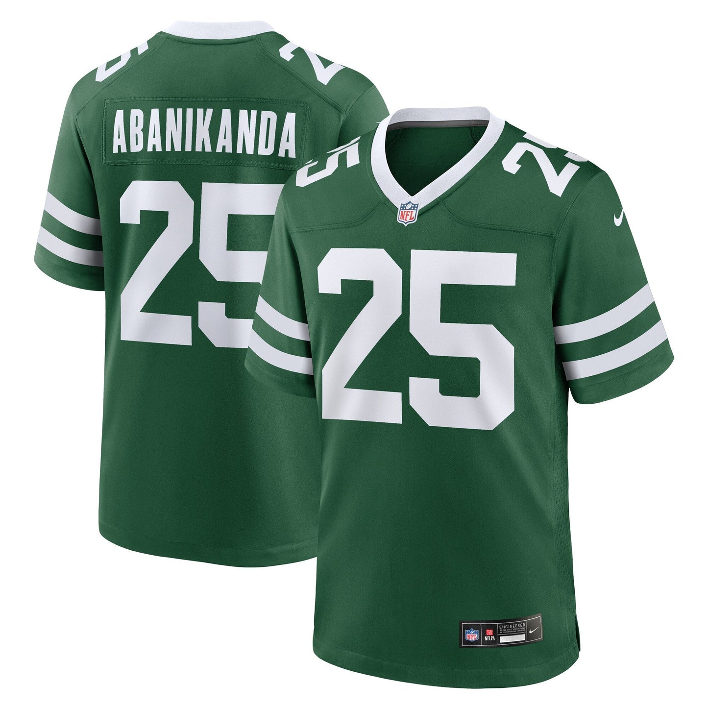 Israel Abanikanda New York Jets Team Game Jersey - Legacy Green football jersey product view 1