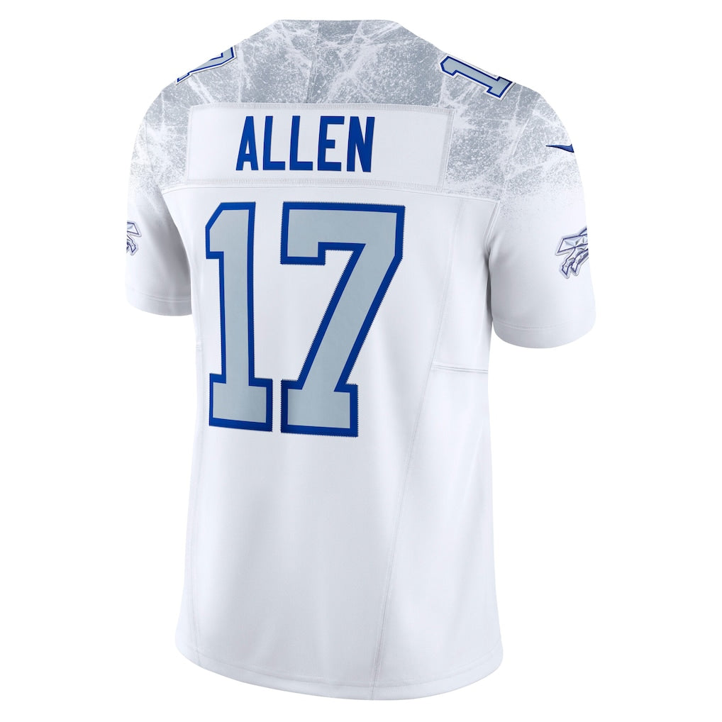 B.Bills #17 Josh Allen White 2025 Rivalries Collection Limited Jersey football jersey product view 1