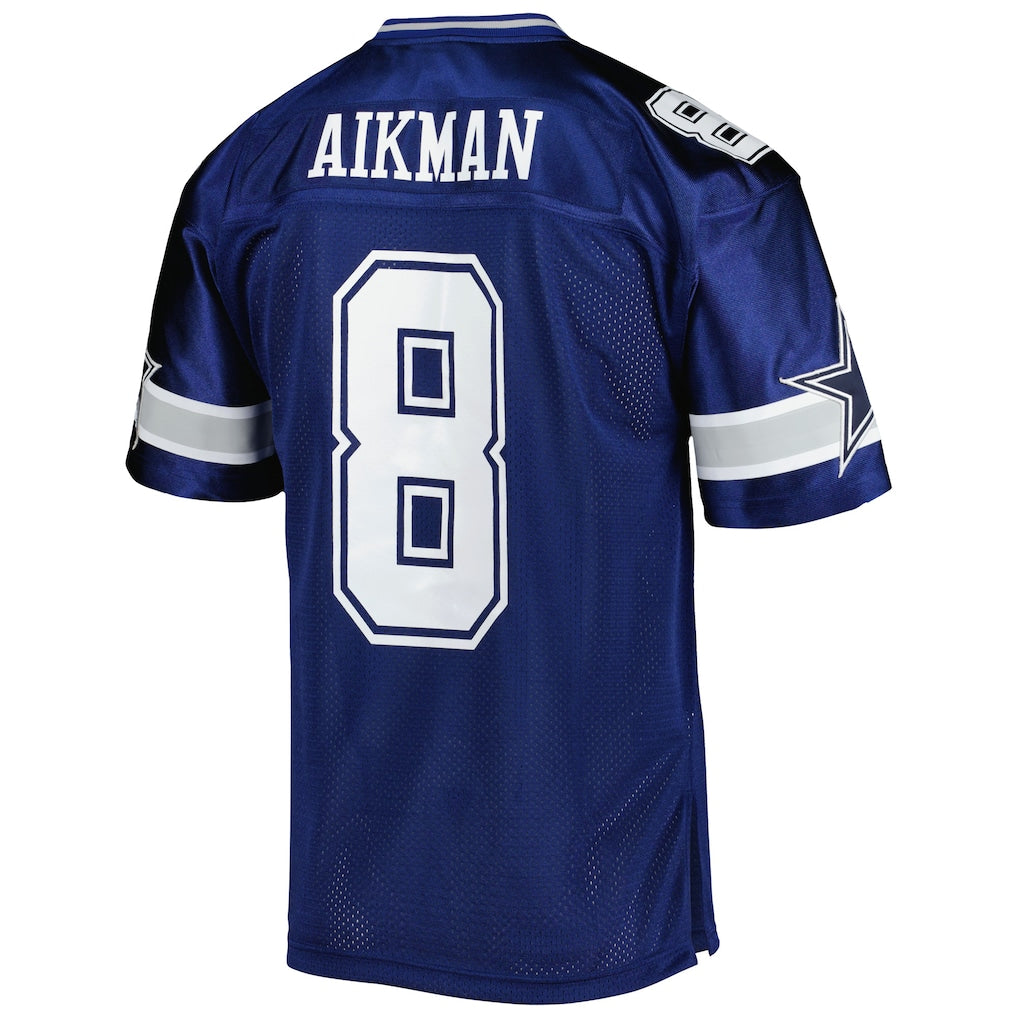 D.Cowboys #8 Troy Aikman Navy 1996 Authentic Throwback Retired Player Jersey football jersey product view 1