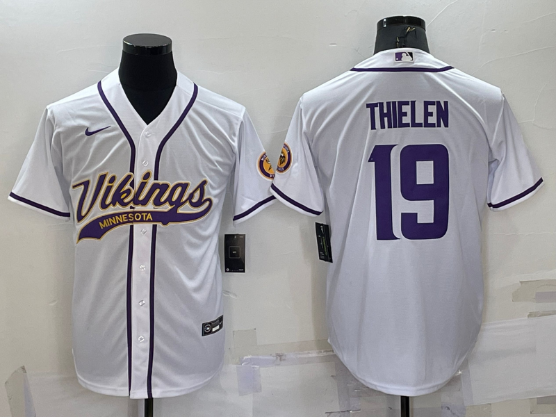 Men's Minnesota Vikings Adam Thielen White Game Jersey Joint Edition football jersey product view 1
