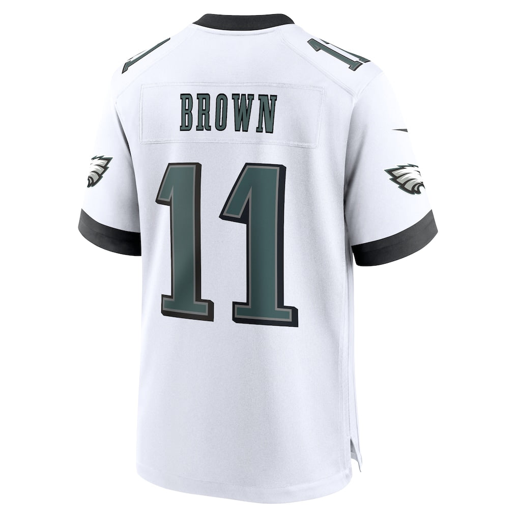 P.Eagles #11 A.J. Brown White Game Jersey football jersey product view 1