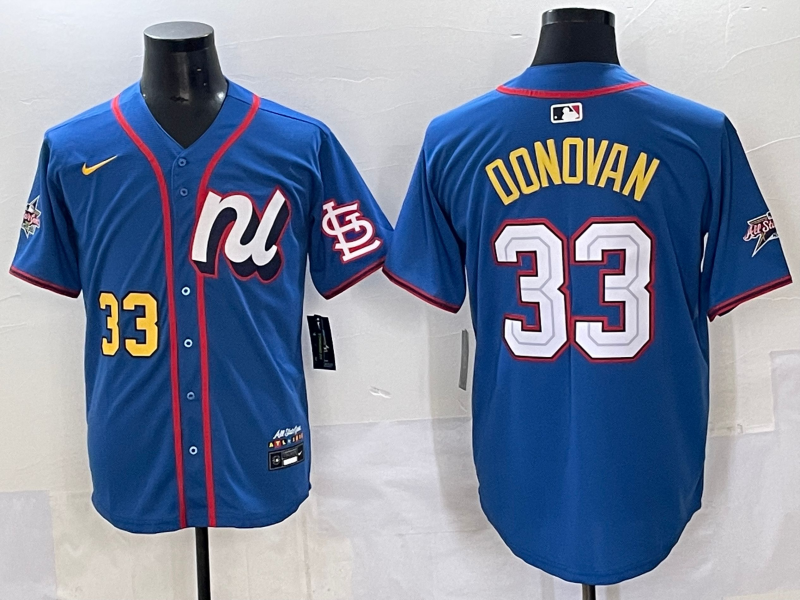 Men's National League Brendan Donovan #33 Blue 2025 All-Star Edition Limited Player Jersey baseball jersey product view 1