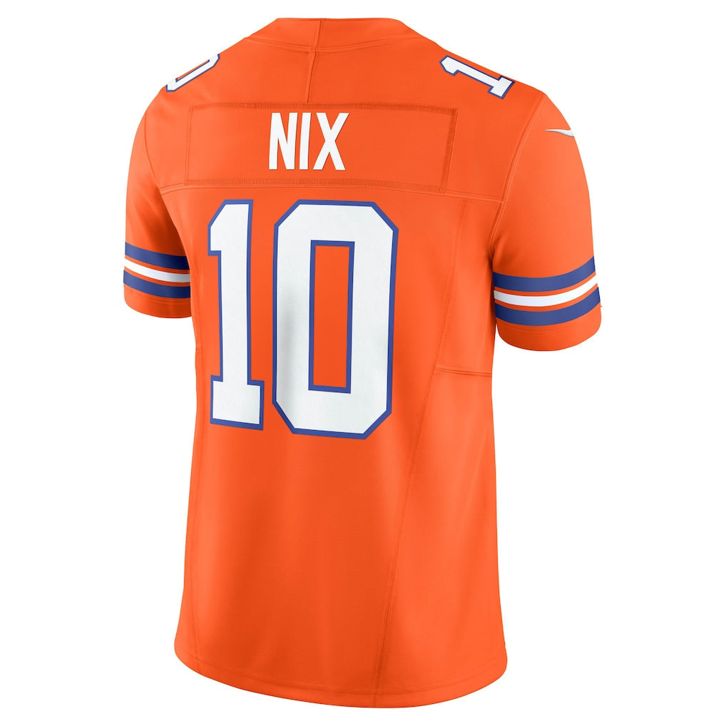 D.Broncos #10 Bo Nix Orange Vapor F.U.S.E. Limited Jersey Stitched American Football Jersey football jersey product view 1
