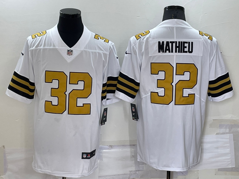 Men's New Orleans Saints Tyrann Mathieu White Player Game Jersey football jersey product view 1