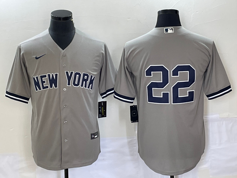 Men's New York Yankees Juan Soto #22 Gray Replica Player Name Jersey baseball jersey product view 1