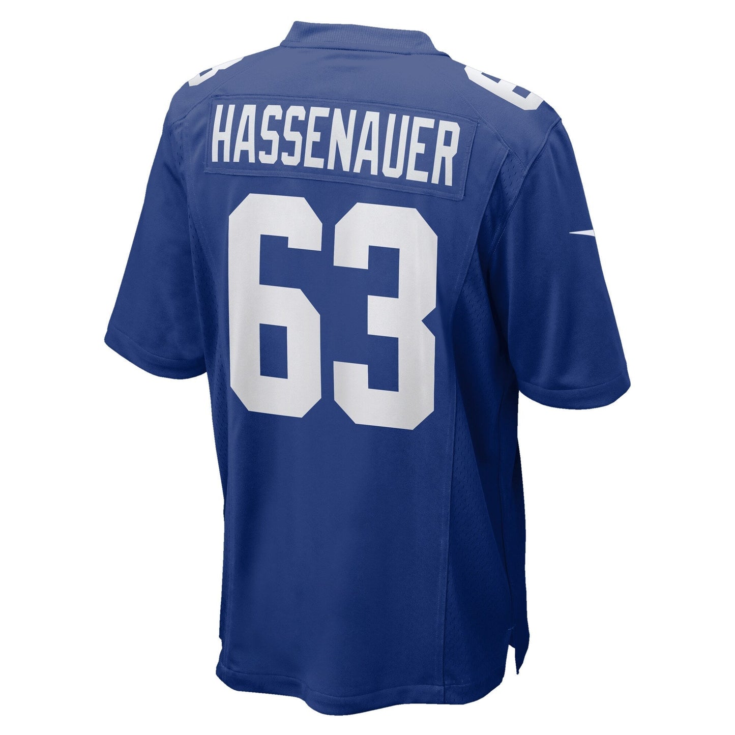 JC Hassenauer New York Giants Team Game Jersey - Royal football jersey product view 3