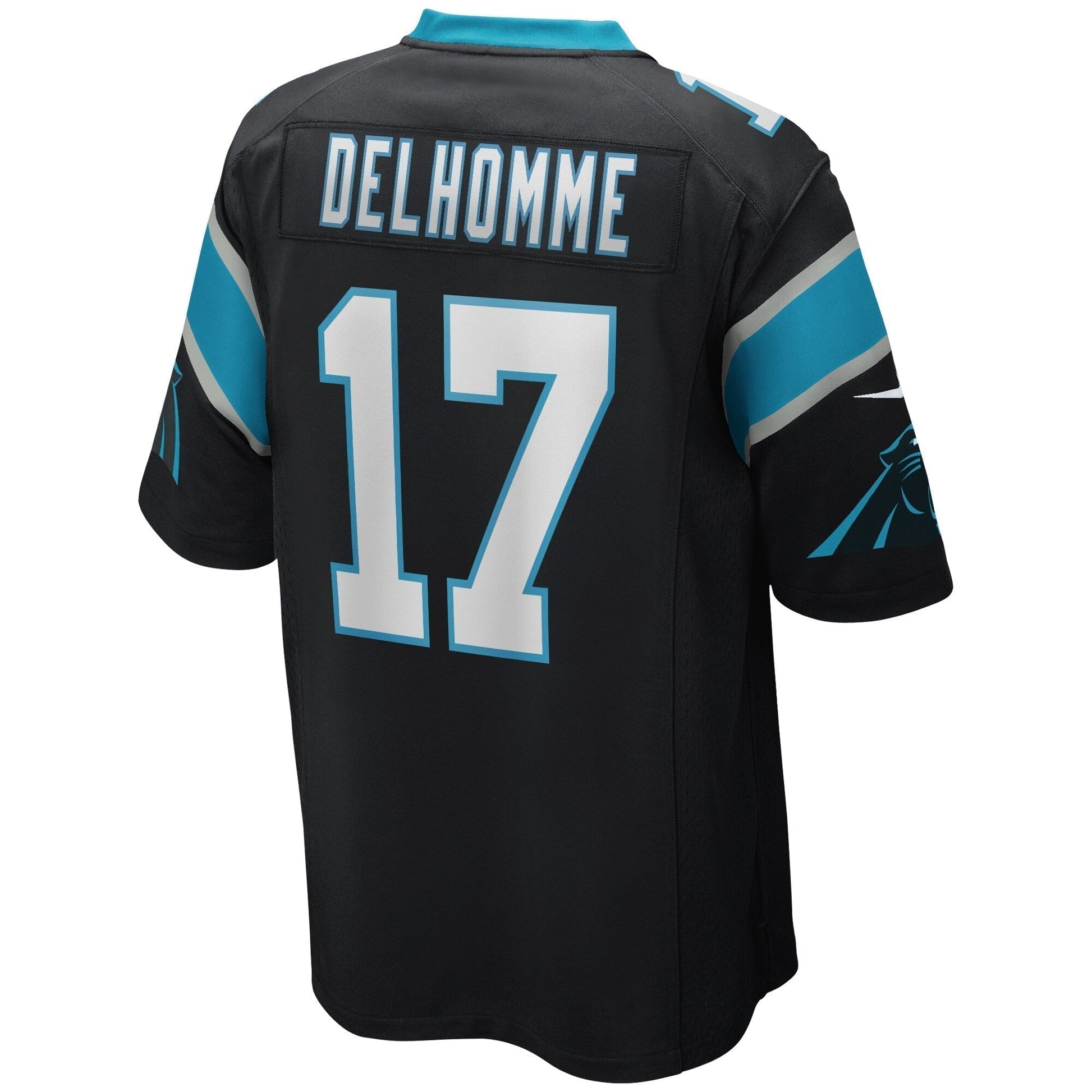Jake Delhomme Carolina Panthers Game Retired Jersey - Black football jersey product view 3