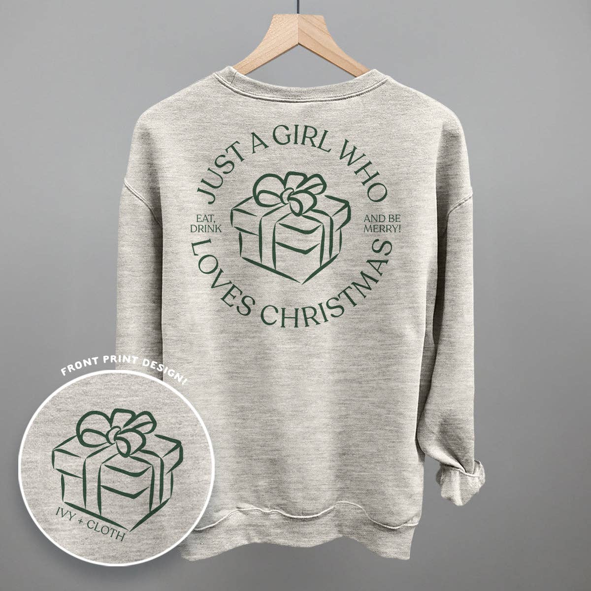 Just A Girl Who Loves Christmas (Back Print) Unisex T-shirt, Sweatshirt, Hoodie, Long Sleeve Tee - T-Shirt, Sweatshirt, Hoodie