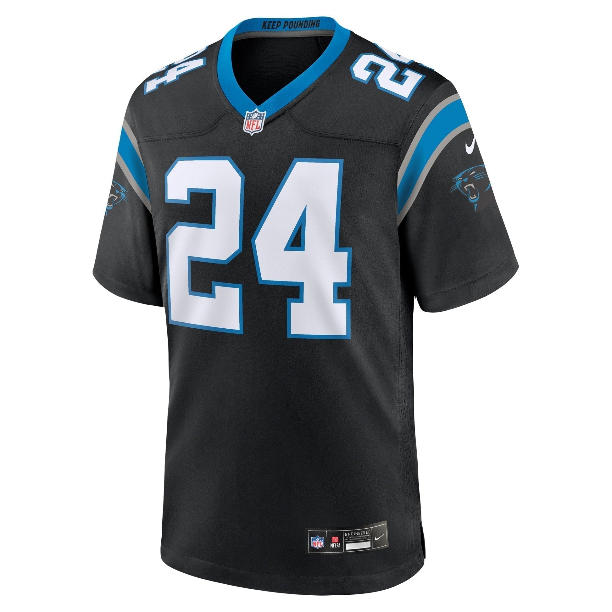 Jonathon Brooks Carolina Panthers 2024 NFL Draft Game Jersey - Black football jersey product view 2