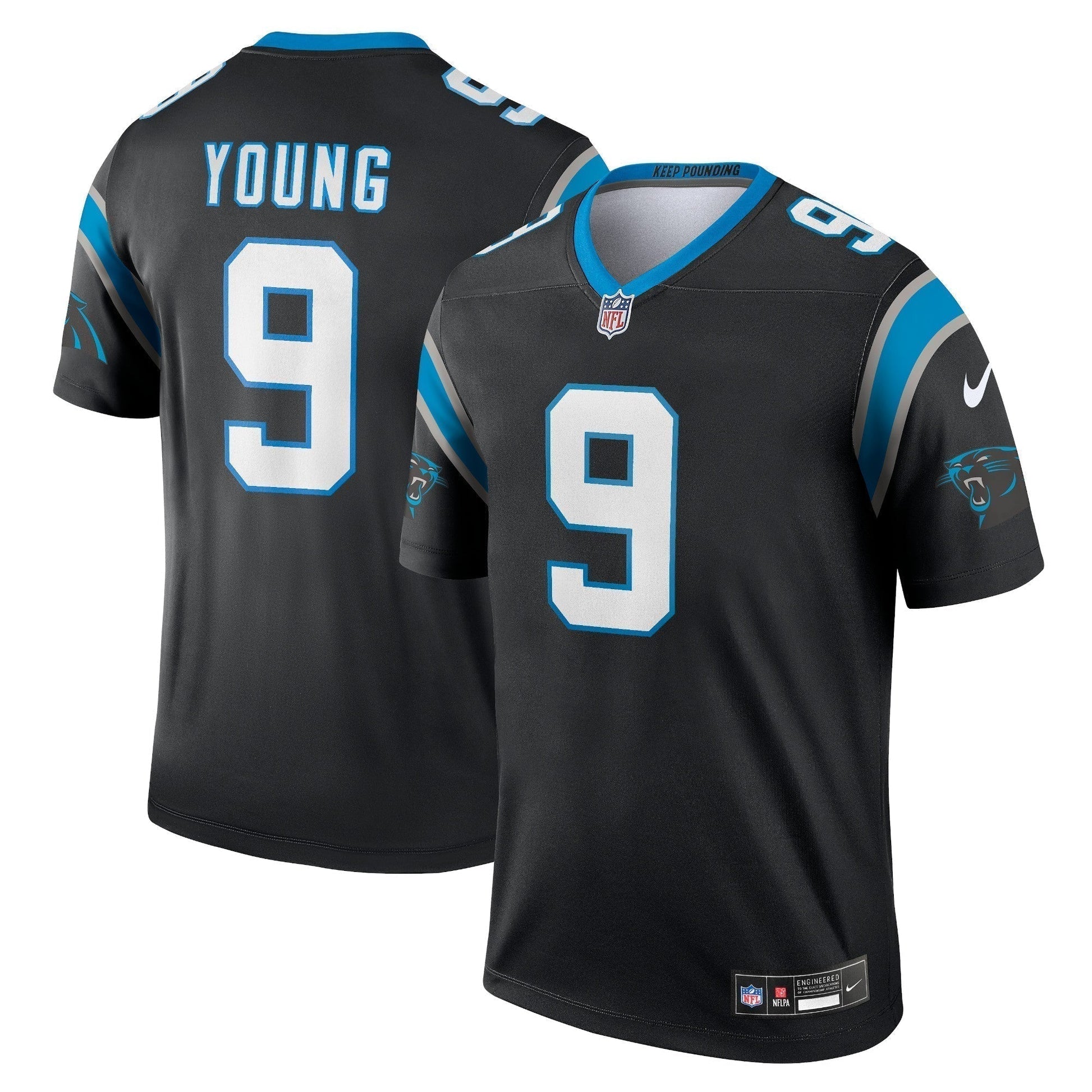 Bryce Young Carolina Panthers Legend Jersey - Black football jersey product view 1
