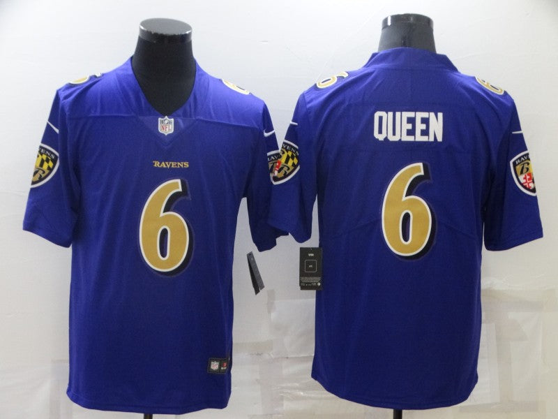 Men's Baltimore Ravens Patrick Queen #6 Purple Game Jersey1 football jersey product view 1