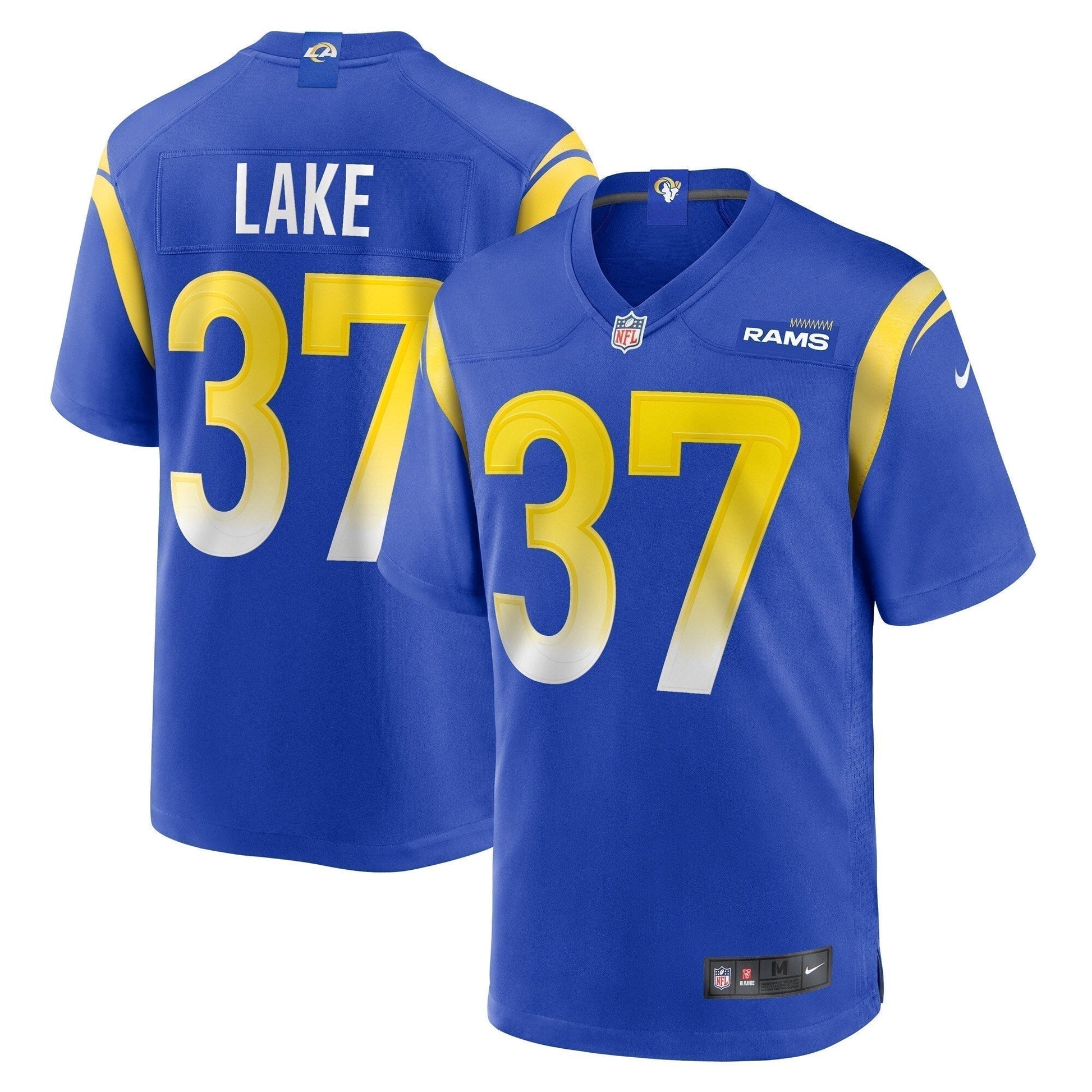 Quentin Lake Los Angeles Rams Game Jersey - Royal football jersey product view 1