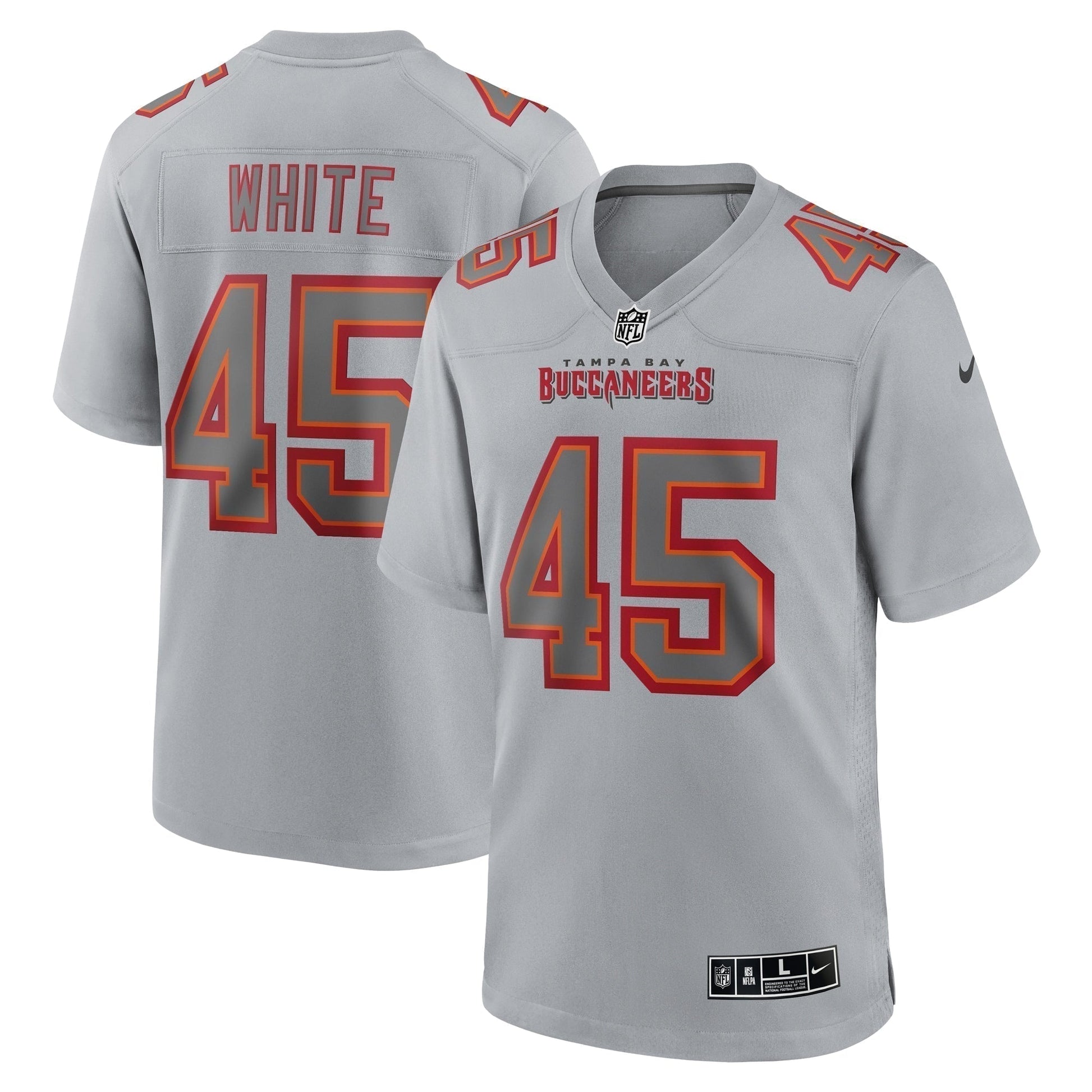 Devin White Tampa Bay Buccaneers Atmosphere Fashion Game Jersey - Gray football jersey product view 1