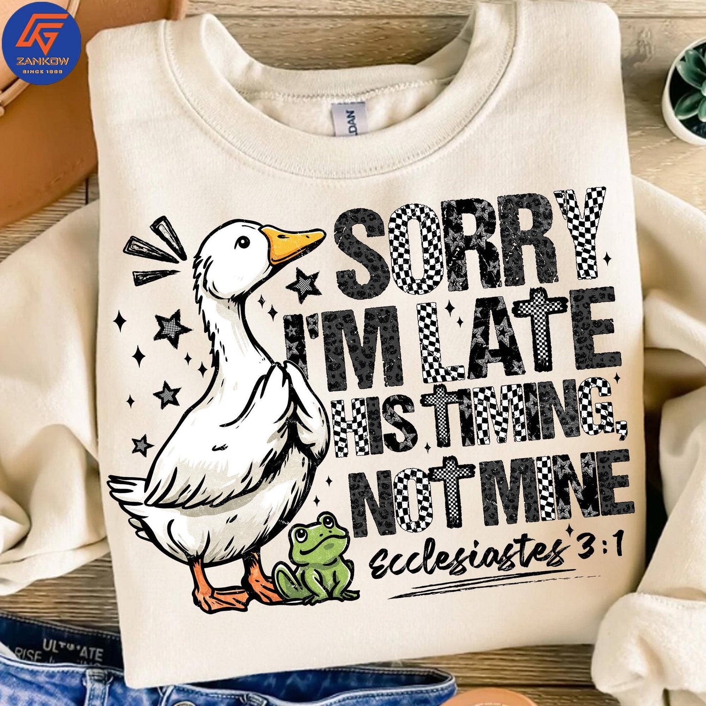 Preppy Sorry IM Late Christian Tee Shirt Design Unisex T-shirt, Sweatshirt, Hoodie, Long Sleeve Tee - T-Shirt, Sweatshirt, Hoodie