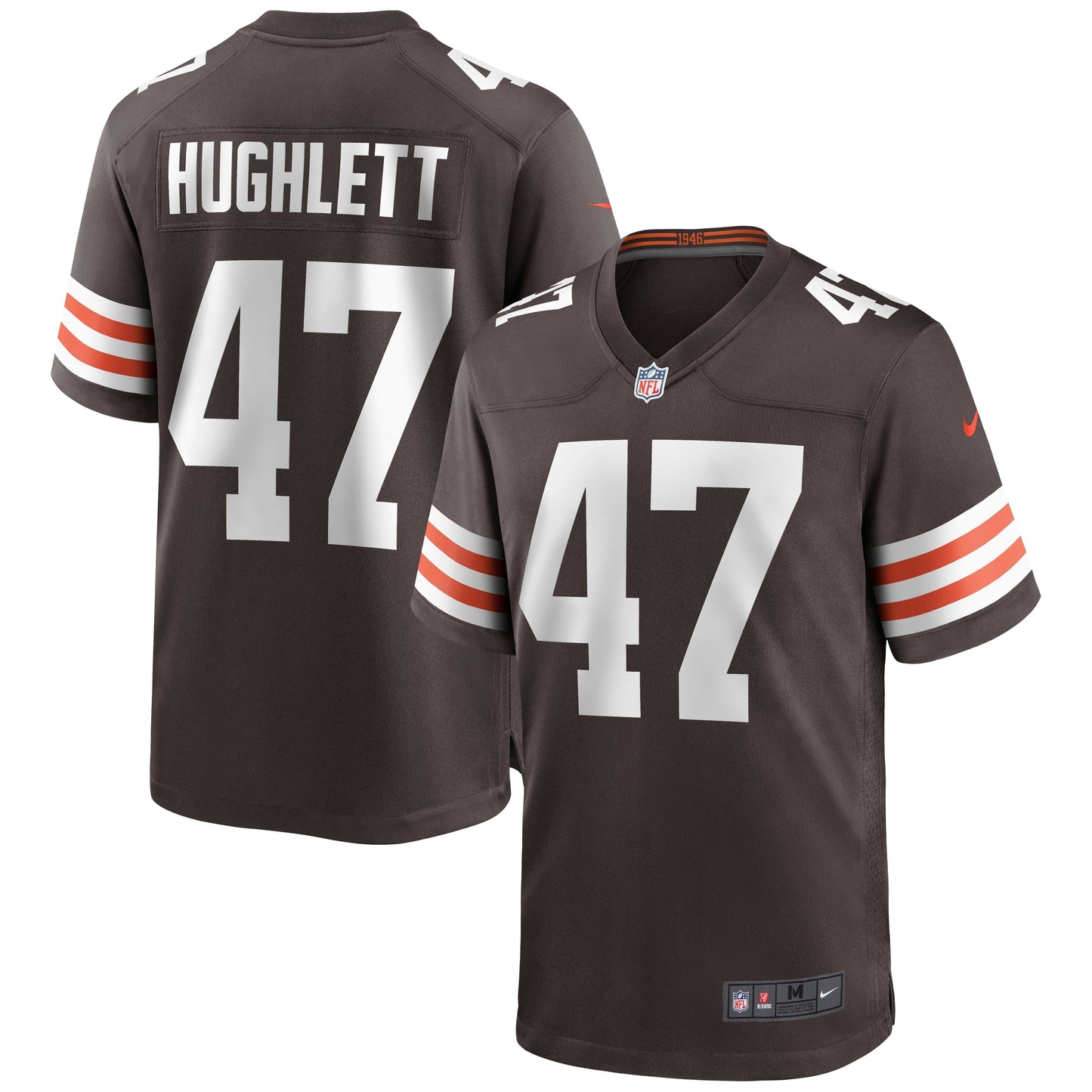 Charley Hughlett Cleveland Browns Game Jersey - Brown football jersey product view 1
