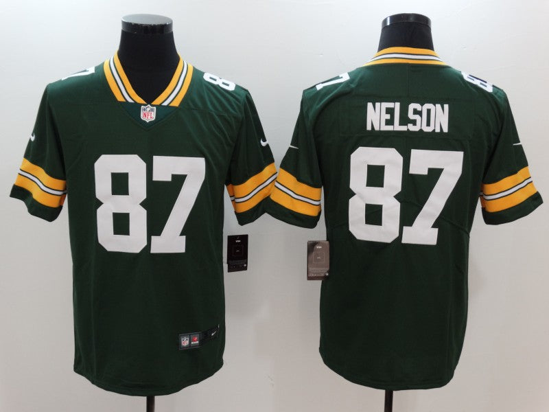 Men's Green Bay Packers Jordy Nelson #87 Green Game Player Jersey1 football jersey product view 1