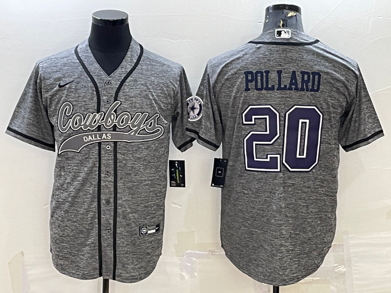 Men's Dallas Cowboys Tony Pollard #20 Gray Player Jersey1 Joint Edition football jersey product view 1
