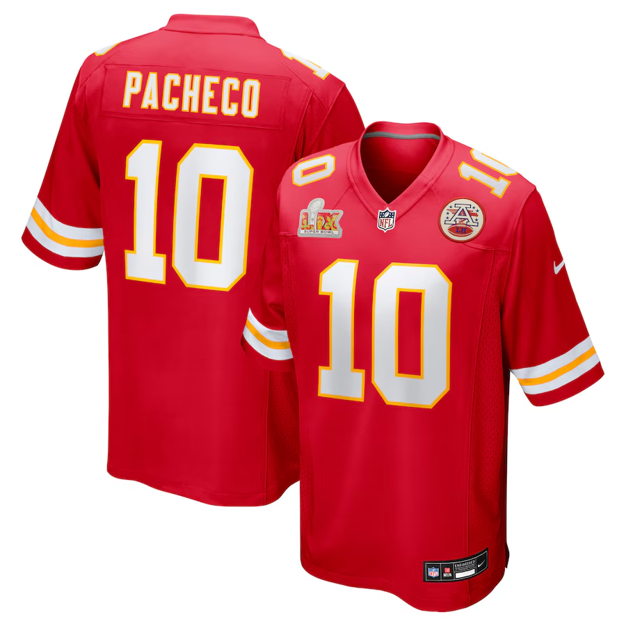 Men's Kansas City Chiefs Isiah Pacheco Red Super Bowl LIX Game Jersey football jersey product view 1