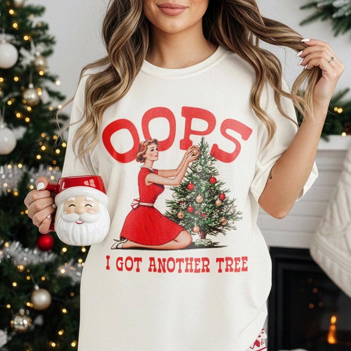 Oops I Got Another Tree T-Shirt Funny Christmas Graphic Tee Unisex T-shirt, Sweatshirt, Hoodie, Long Sleeve Tee - T-Shirt, Sweatshirt, Hoodie