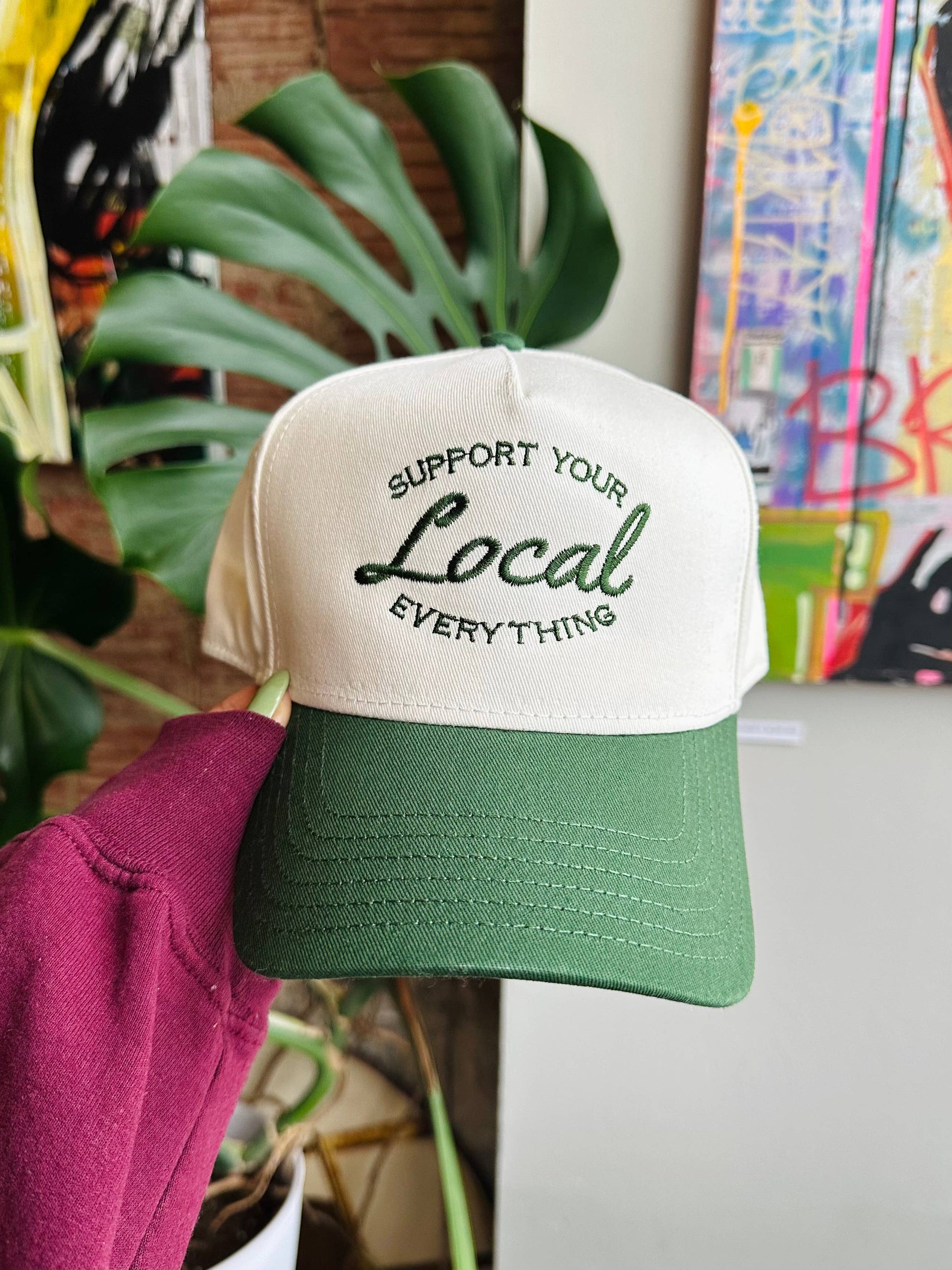 Support Your Local Everything Hat (Customizable) Unisex T-shirt, Sweatshirt, Hoodie, Long Sleeve Tee - T-Shirt, Sweatshirt, Hoodie