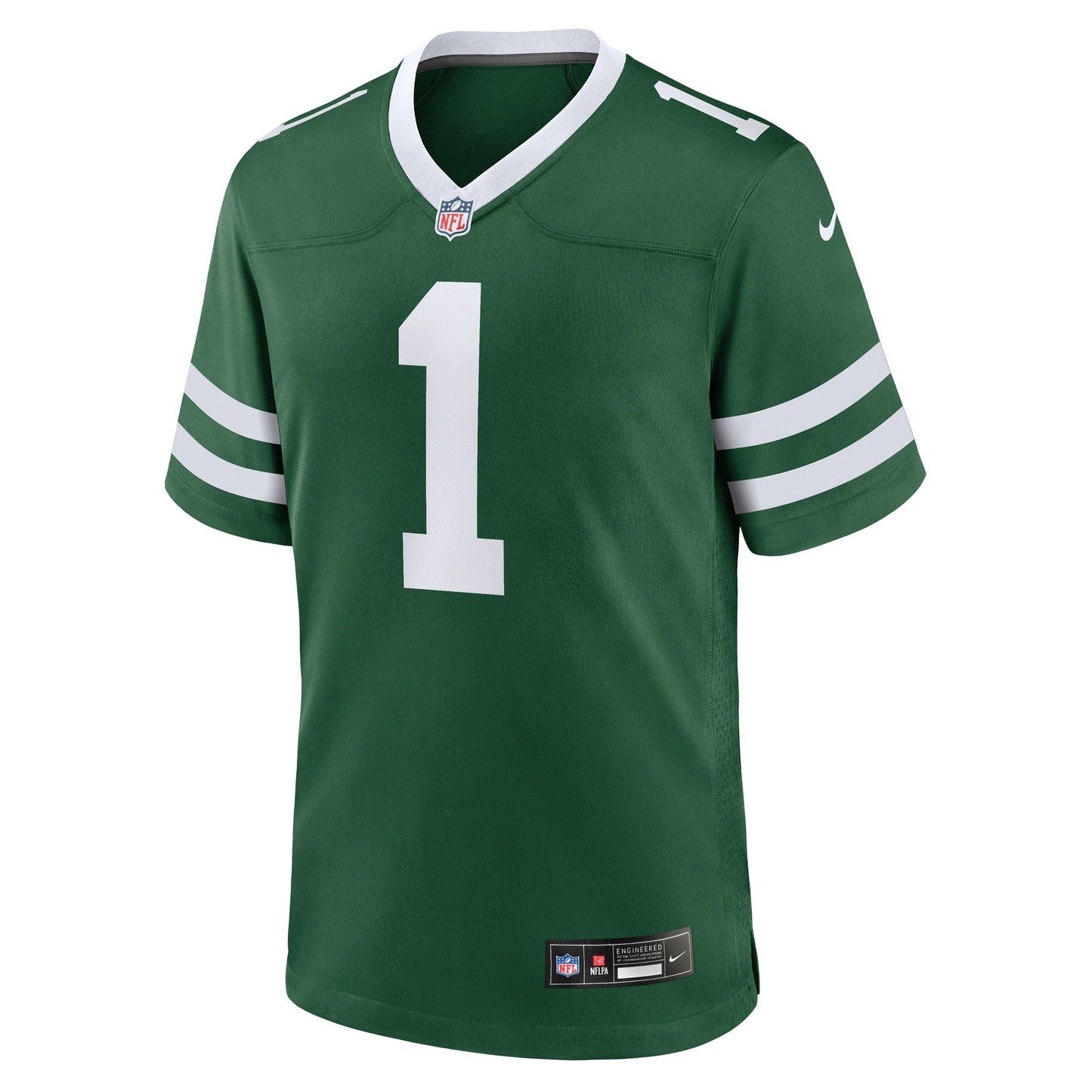 Number 1 Groom New York Jets Game Jersey - Legacy Green football jersey product view 2