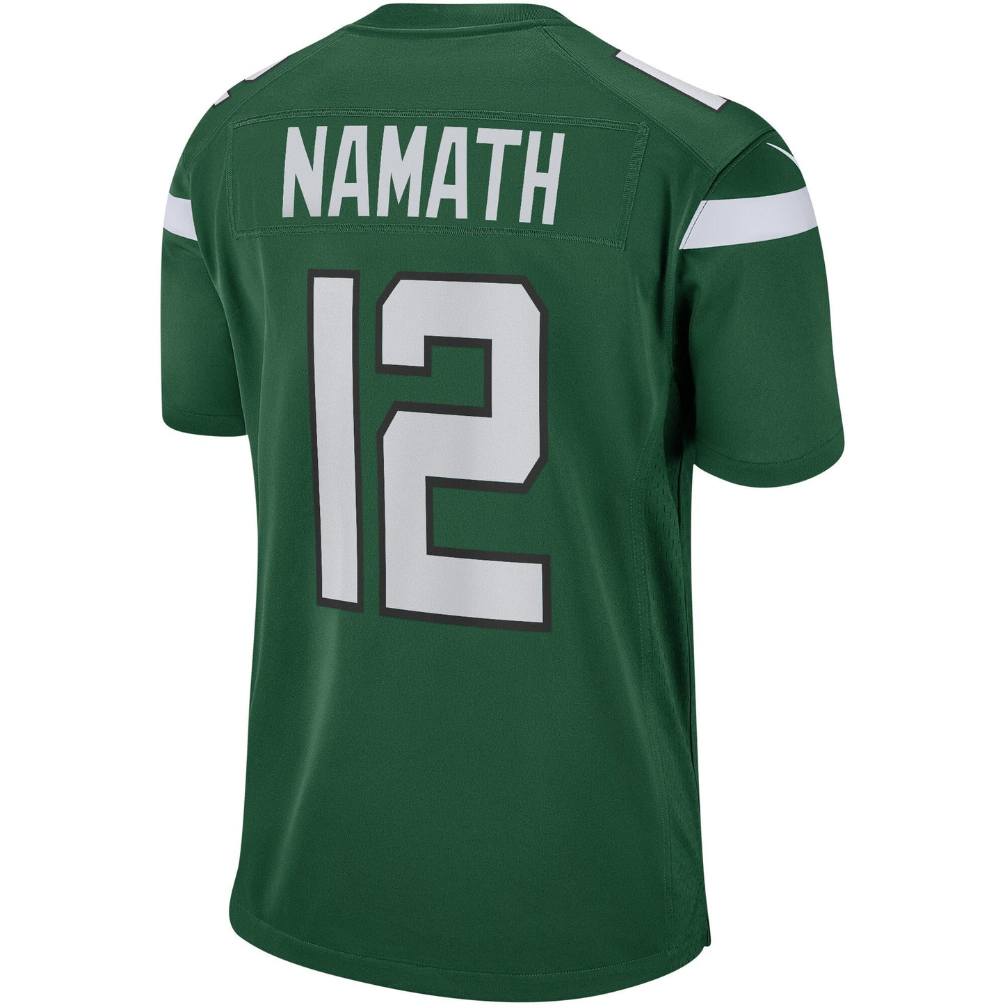 Joe Namath New York Jets Game Retired Jersey - Gotham Green football jersey product view 3