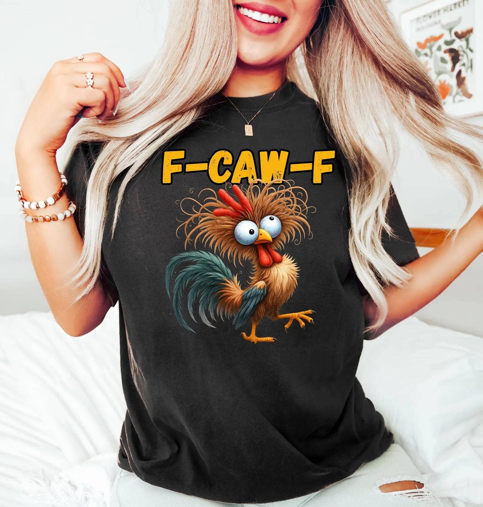 F-Caw-F Sassy Raven Rooster Crow Moonlit Shirt Unisex T-shirt, Sweatshirt, Hoodie, Long Sleeve Tee - T-Shirt, Sweatshirt, Hoodie