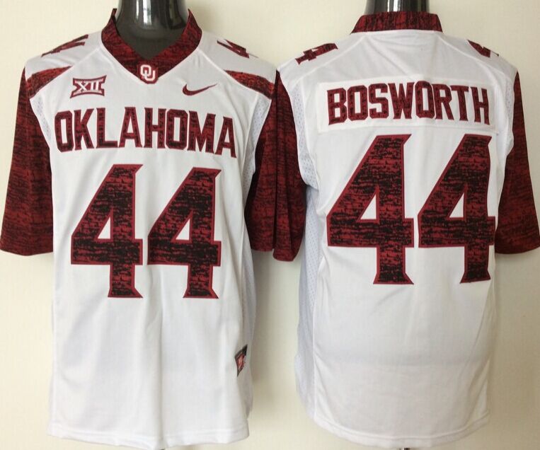 Men's Oklahoma Sooners Brian Bosworth White Player Game Jersey sports jersey product view 1