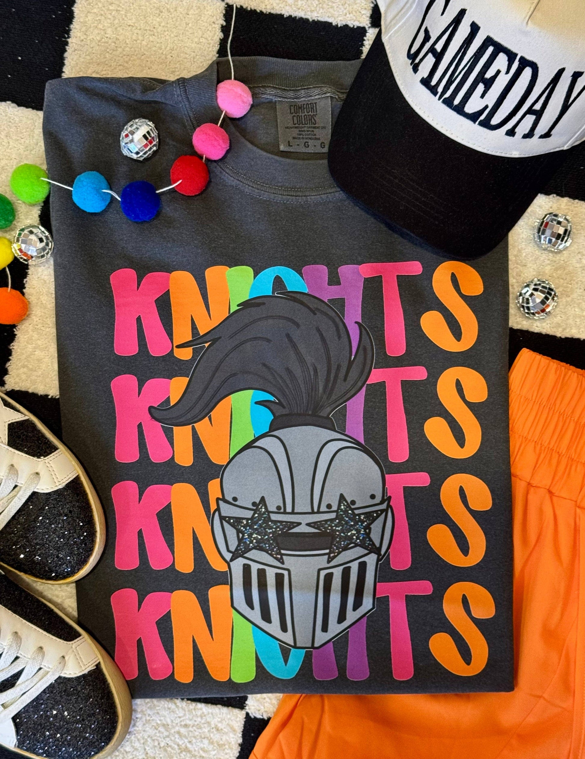 Knights Neon Mascot Tee Unisex T-shirt, Sweatshirt, Hoodie, Long Sleeve Tee - T-Shirt, Sweatshirt, Hoodie