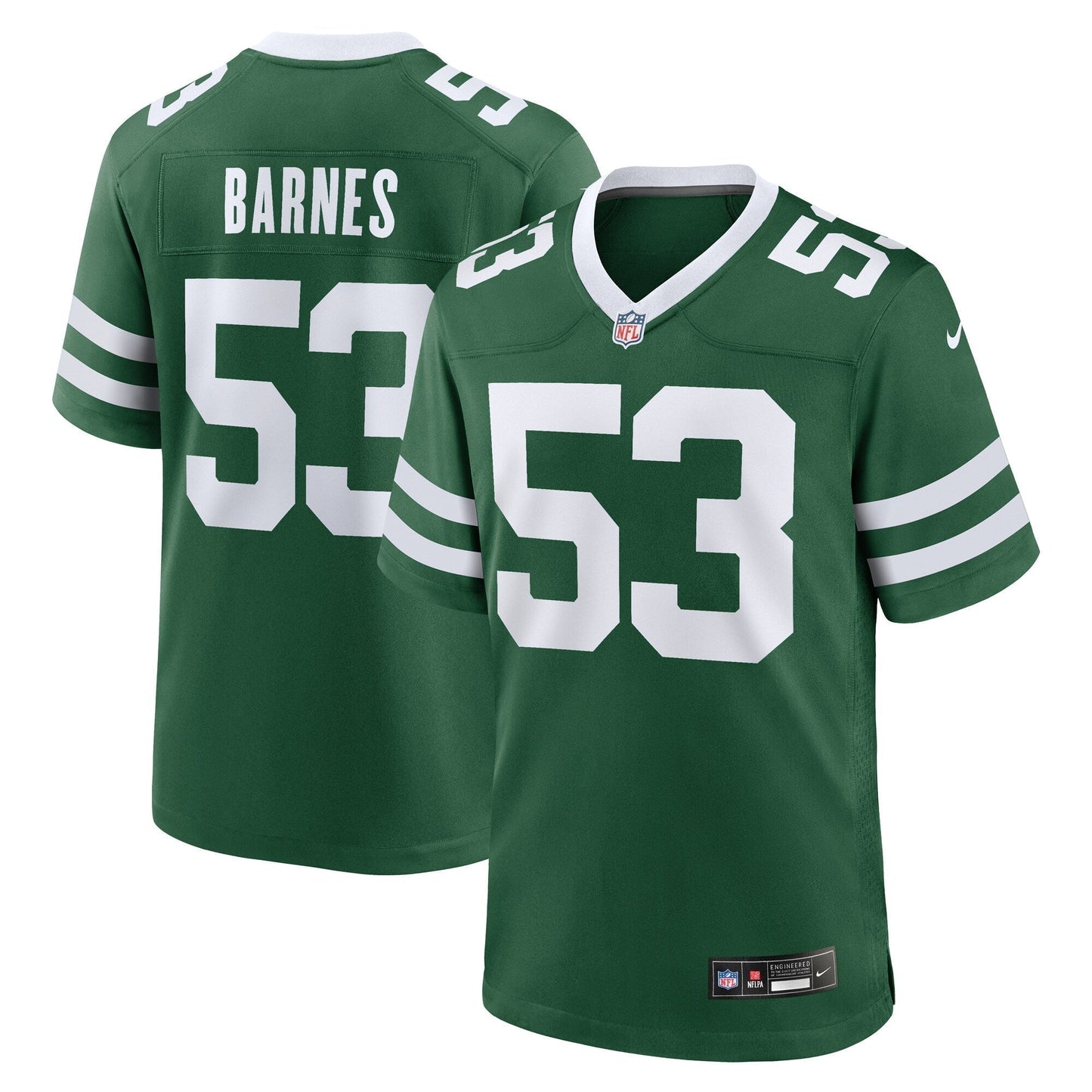 Zaire Barnes New York Jets Team Game Jersey - Legacy Green football jersey product view 1