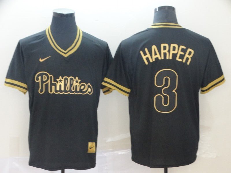 Men's Philadelphia Phillies Bryce Harper Black Stitched Jersey baseball jersey product view 1