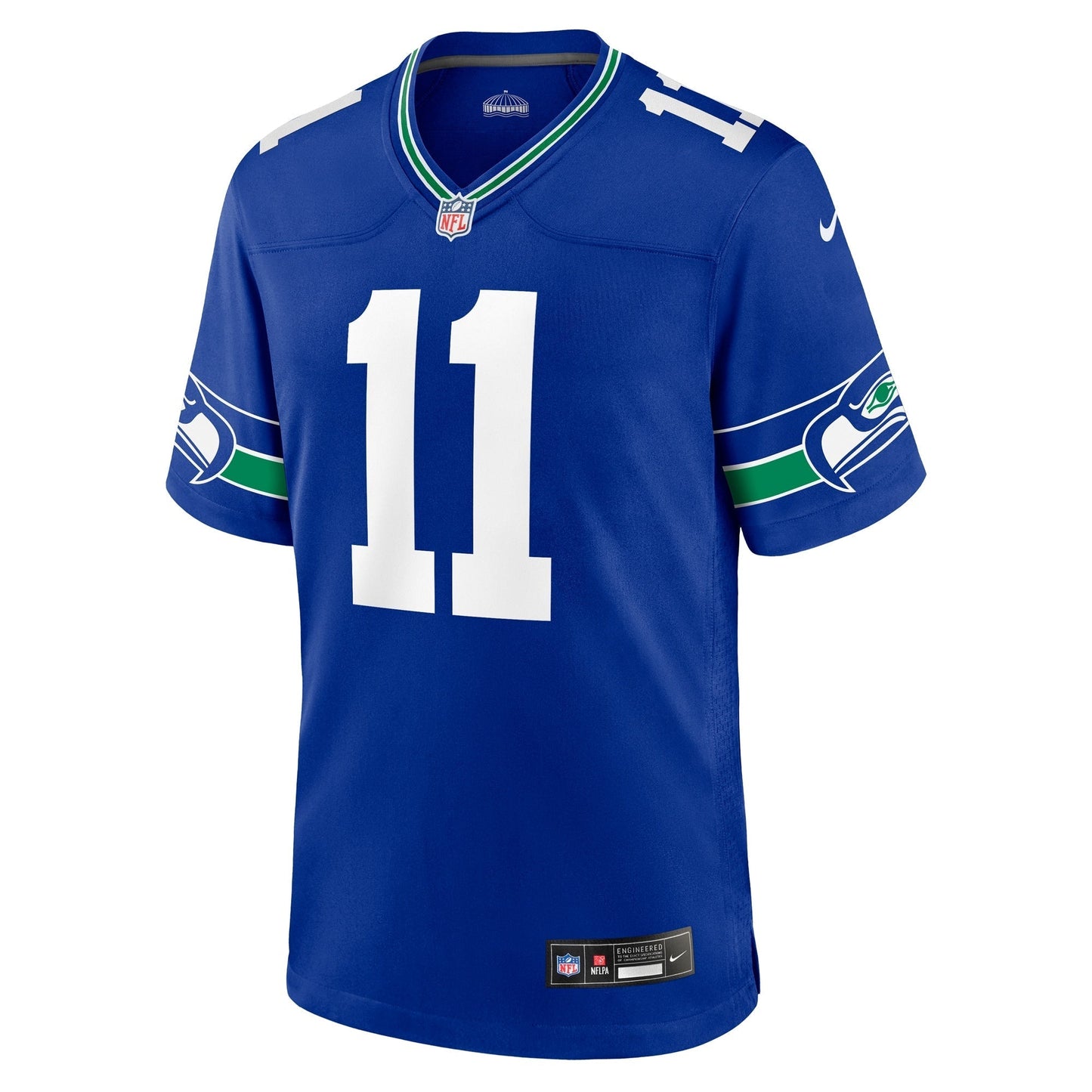Jaxon Smith-Njigba Seattle Seahawks Throwback Game Jersey - Royal football jersey product view 2